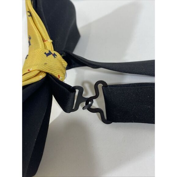 Mens Adjustable Vintage Bowtie Yellow Scottie Dog Terrior - Picture 4 of 7